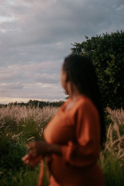 a person standing in a field