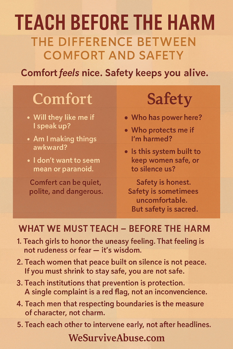 ✊🏾 Teaching Before the Harm: The Difference Between Comfort and Safety
