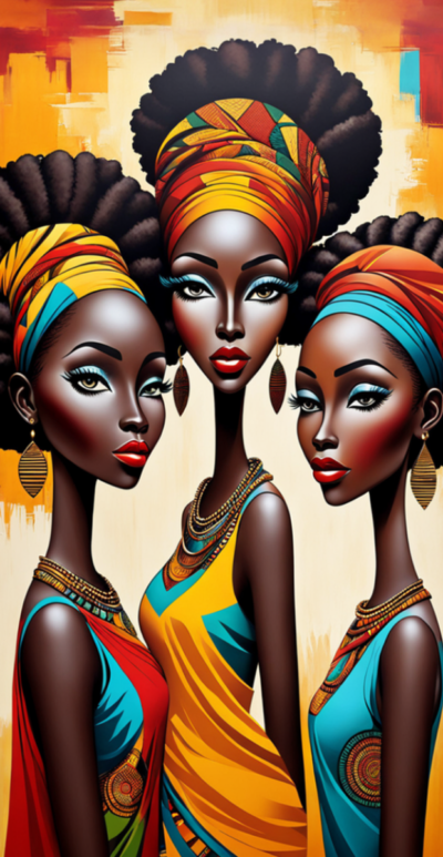 ai generated, women, portrait, black, girl, fashion, female, people, african, afro, ethnic